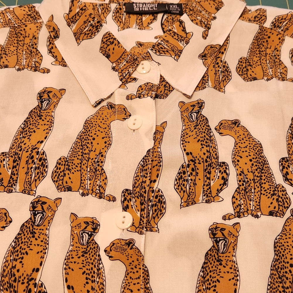 "Laying Plans" Leopard Button Down